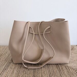 8 Other Reasons Tan Vegan Slouchy Shoulder Bucket Bag